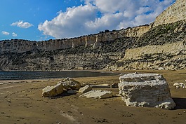 海滩,悬崖,海