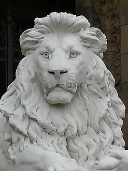 獅子,雕像,數(shù)字