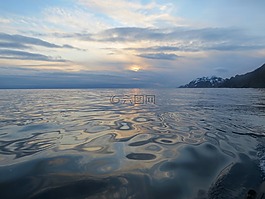 太平洋,晚上,日落