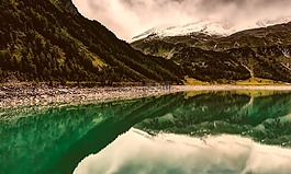 意大利,山,湖