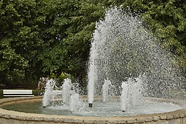 噴泉,公園,水