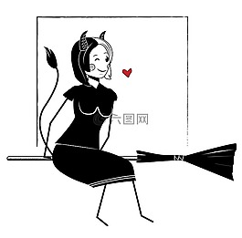 巫婆,魔鬼,女孩