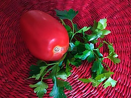 紅色,番茄,歐芹