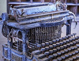 打字機,釀酒,老式的打字機