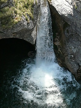 瀑布,水,濕