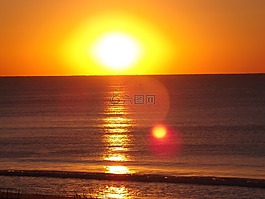 海洋,日出,海
