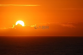 海景,日出,海洋
