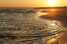 海景,日落,海洋