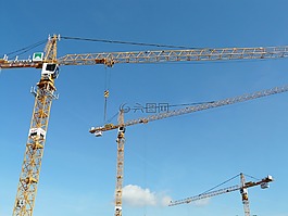 起重機,baukran,建設工作