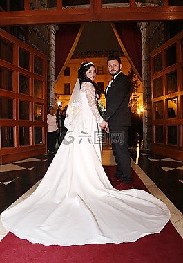 婚禮,夫婦,教堂