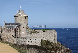 城堡,海洋,大西洋