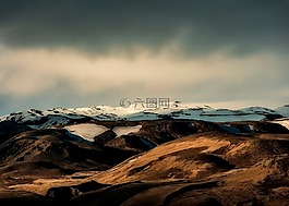 冰島,山,雪