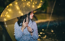 女孩,夜,肖像