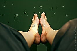 腳,水,泡沫