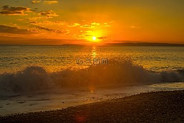海,日落,地平線(xiàn)