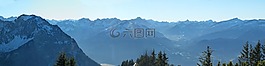 全景,高山,冬天