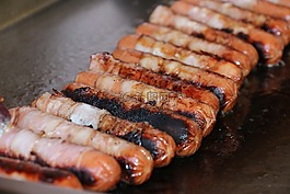 香肠,熏肉,炒