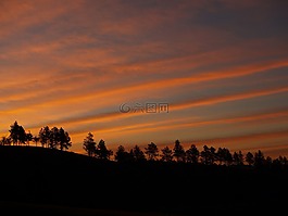 日出,景觀,天空