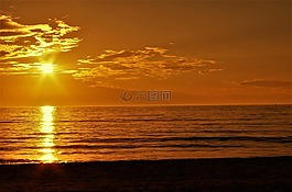 日落,夏季,abendstimmung