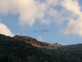 天空,山,云