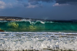波,泡沫,噴霧