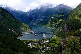 美妙,全景,峡湾
