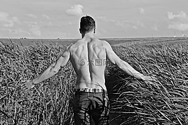 男子,強,運動型