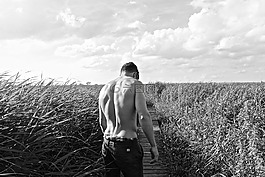 男子,強,運動型