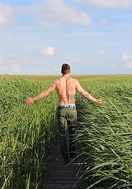男子,強,運動型