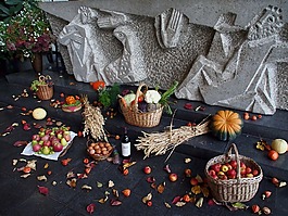 感恩節(jié),祭壇,食品