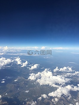 飛行,山,天空