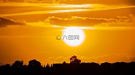 太陽,日落,天空
