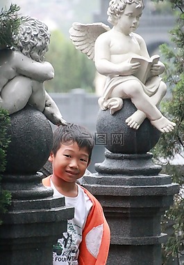 男孩,飾品,戶外