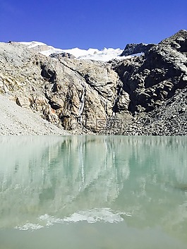 冰川湖,采尔马特,雪