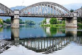 橋,反射,水