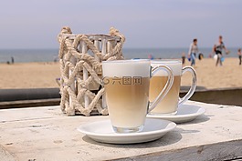 咖啡,夏季,假期