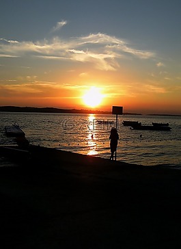 日落,海,悲傷