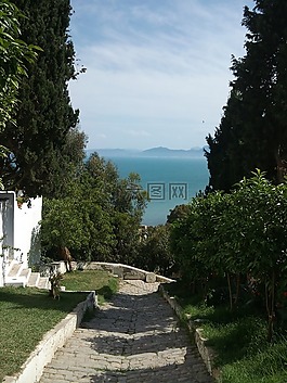 突尼斯,海,離