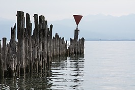 湖,心情,樁