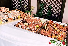 板,自助餐,吃