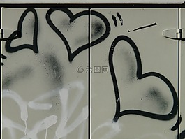 涂鴉,心臟,噴霧