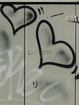 涂鴉,心臟,噴霧
