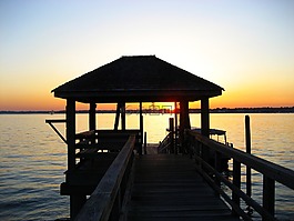 日落,塢站,碼頭