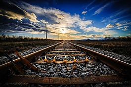 鐵路,景觀,蠟燭