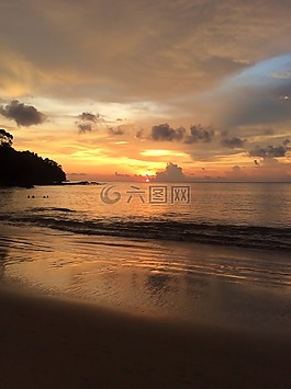 泰國(guó),海灘,日落