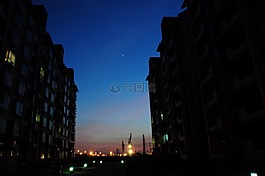 夜景,剪影,星空