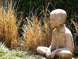 雕像,男孩,石