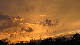 日落,天空,發(fā)光