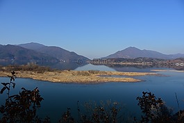 冬季,湖邊,gapyeong
