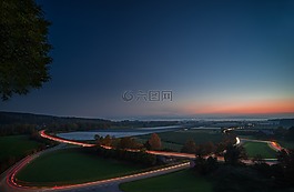 日落,長時間曝光,abendstimmung